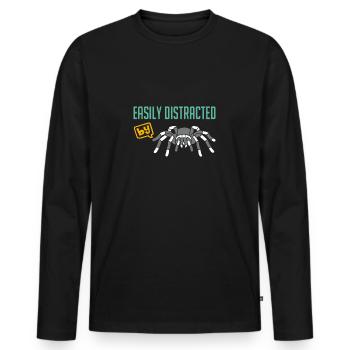 Fou de tarentules drôle d’araignée disant - T-shirt manches longues Premium bio Homme - noir - Devant - Nico (187cm)