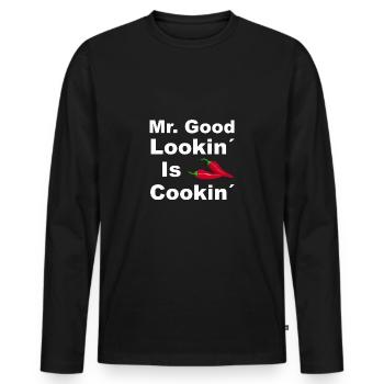 M. Good Lookin est le chef Cookin Men - T-shirt manches longues Premium bio Homme - noir - Devant - Nico (187cm)