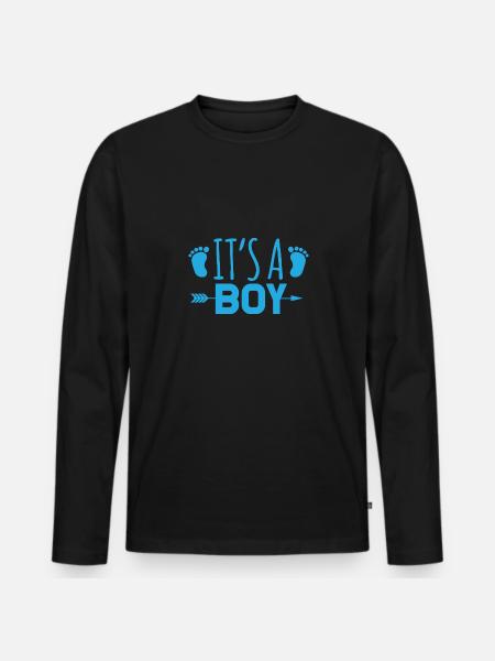 It's a boy - Men's Premium Organic Long Sleeve Shirt - black