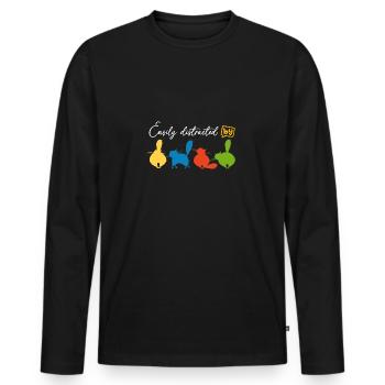 I'm crazy about cats, domestic cats, wild cats - Men's Premium Organic Long Sleeve Shirt - black - Front - Nico (187cm)