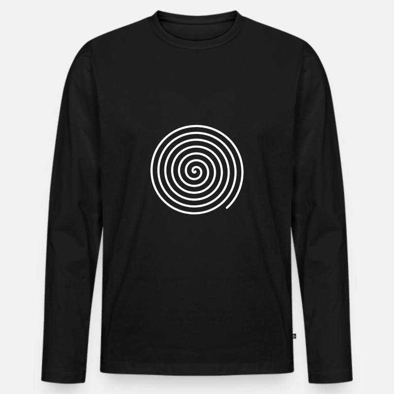 Spirale - Männer Premium Bio Langarmshirt - Schwarz
