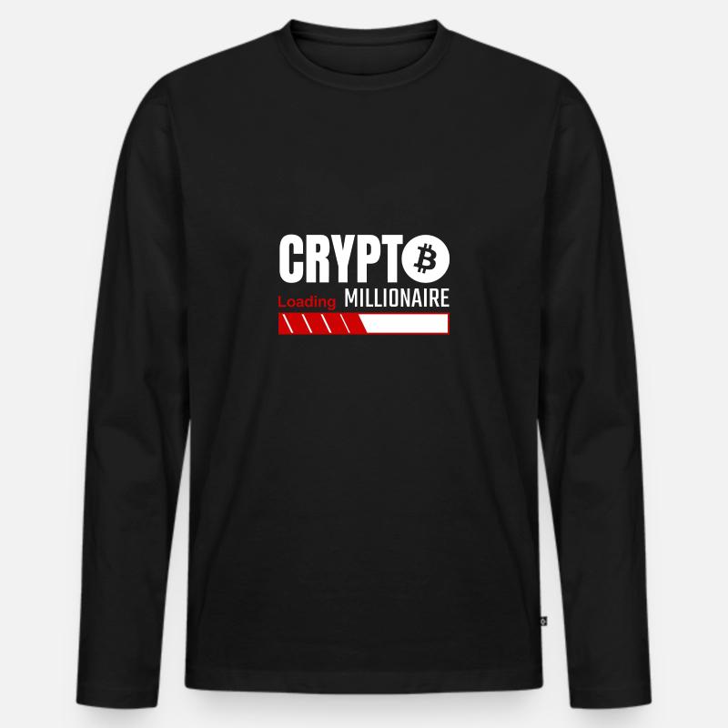 Crypto Millionaire Loading - bitcoin - Men's Premium Organic Long Sleeve Shirt - black