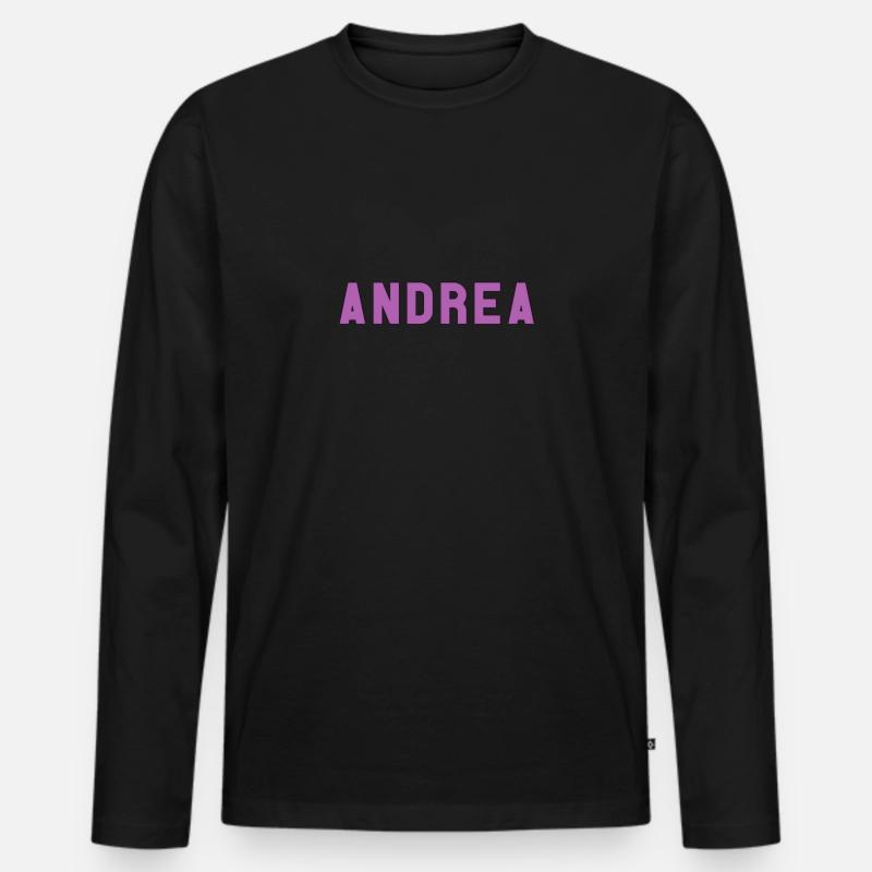 Name Andrea - Männer Premium Bio Langarmshirt - Schwarz