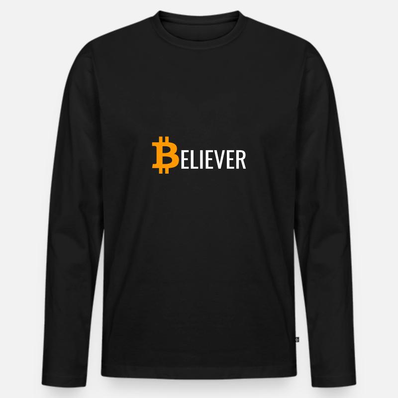 Bitcoin Believer BTC - Männer Premium Bio Langarmshirt - Schwarz