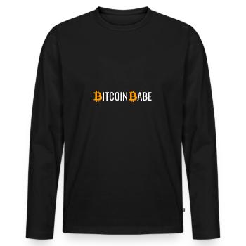 Bitcoin Babe - T-shirt manches longues Premium bio Homme - noir - Devant - Nico (187cm)