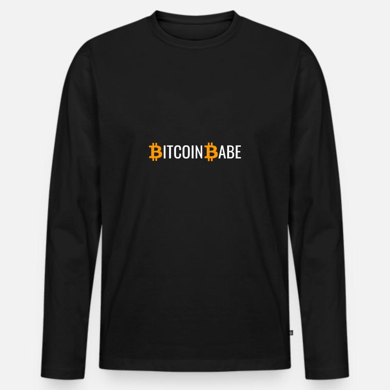 Bitcoin Babe - Männer Premium Bio Langarmshirt - Schwarz