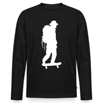 Travel-Cruise Silhuette White - Männer Premium Bio Langarmshirt - Schwarz - Vorne - Nico (187cm)