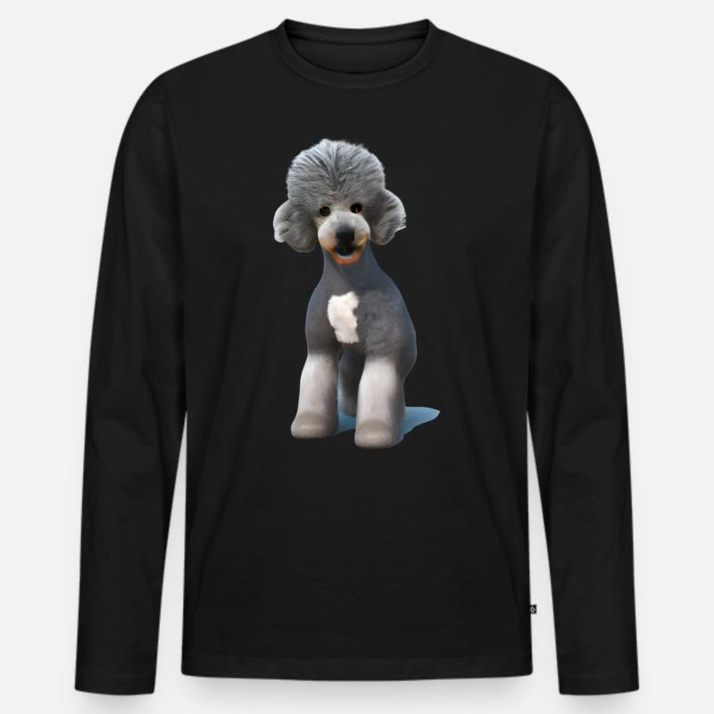 Bedlington Terrier - Männer Premium Bio Langarmshirt - Schwarz