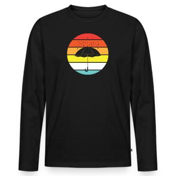 Umbrella - Raindrops, vintage - summer - Men's Premium Organic Long Sleeve Shirt - black - Front - Nico (187cm)
