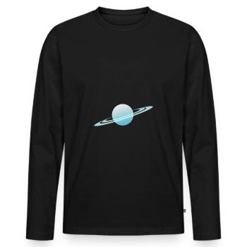 Uranus Planet cool illustration - Men's Premium Organic Long Sleeve Shirt - black - Front - Nico (187cm)
