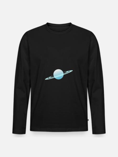 Uranus Planet cool illustration - Men's Premium Organic Long Sleeve Shirt - black
