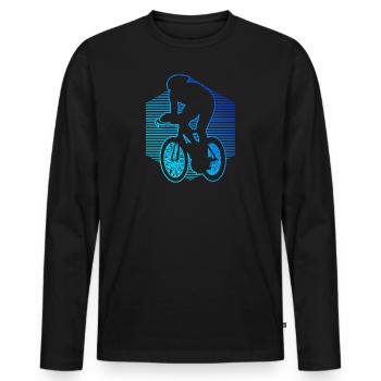 Courses de vélo de route cyclisme cyclistes de course hommes - T-shirt manches longues Premium bio Homme - noir - Devant - Nico (187cm)