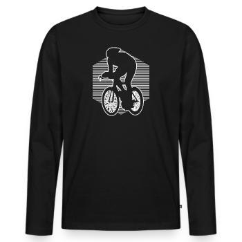 Vélo de course vélo de route cycliste de course vélo de route dames - T-shirt manches longues Premium bio Homme - noir - Devant - Nico (187cm)