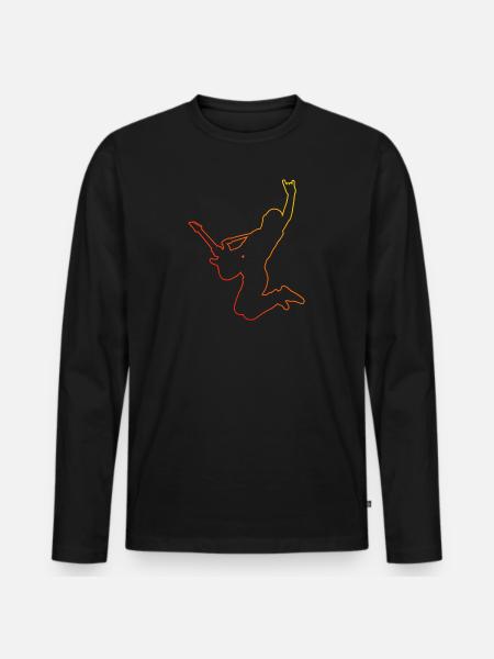 Gitarre Herren Guitar Gitarrenspieler Egitarre - Männer Premium Bio Langarmshirt - Schwarz