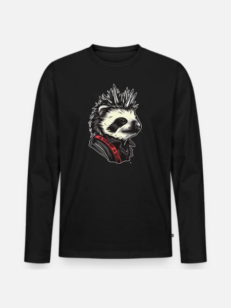 Cool Punk Sloth - Men's Premium Organic Long Sleeve Shirt - black