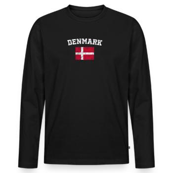 Dane Flag Shirt - Vintage Czech Republic T-Shirt - Men's Premium Organic Long Sleeve Shirt - black - Front - Nico (187cm)