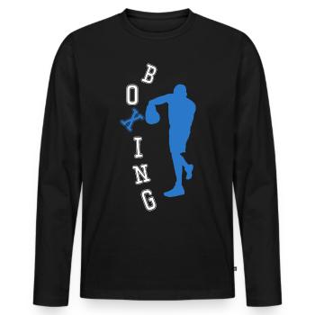 Boxing Champion - Men's Premium Organic Long Sleeve Shirt - black - Front - Nico (187cm)