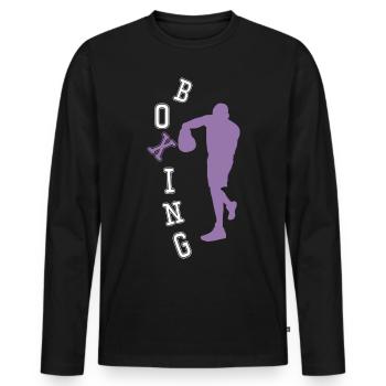 Boxing Amateur Boxer Gift Friend - Men's Premium Organic Long Sleeve Shirt - black - Front - Nico (187cm)