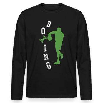 Boxen Amateur Boxer Sport Geschenk - Männer Premium Bio Langarmshirt - Schwarz - Vorne - Nico (187cm)