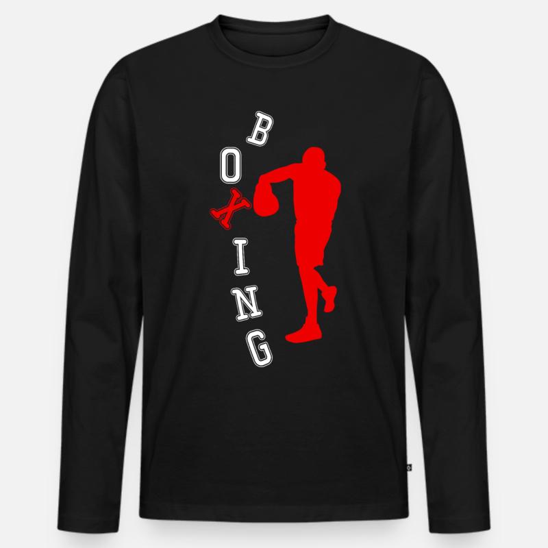 Boxen Boxer Gefahr - Männer Premium Bio Langarmshirt - Schwarz
