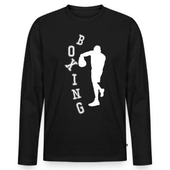 Boxing Boxer World Champion - Men's Premium Organic Long Sleeve Shirt - black - Front - Nico (187cm)