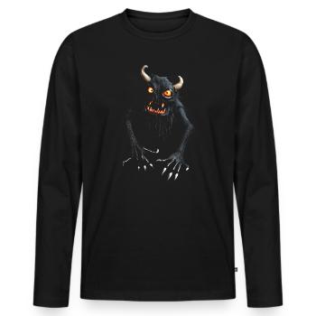 Monster Demon Halloween Creature Creepy Costume - Men's Premium Organic Long Sleeve Shirt - black - Front - Nico (187cm)