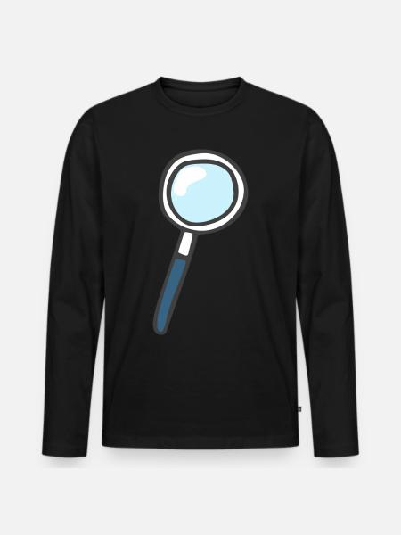 Magnifying glass - Men's Premium Organic Long Sleeve Shirt - black