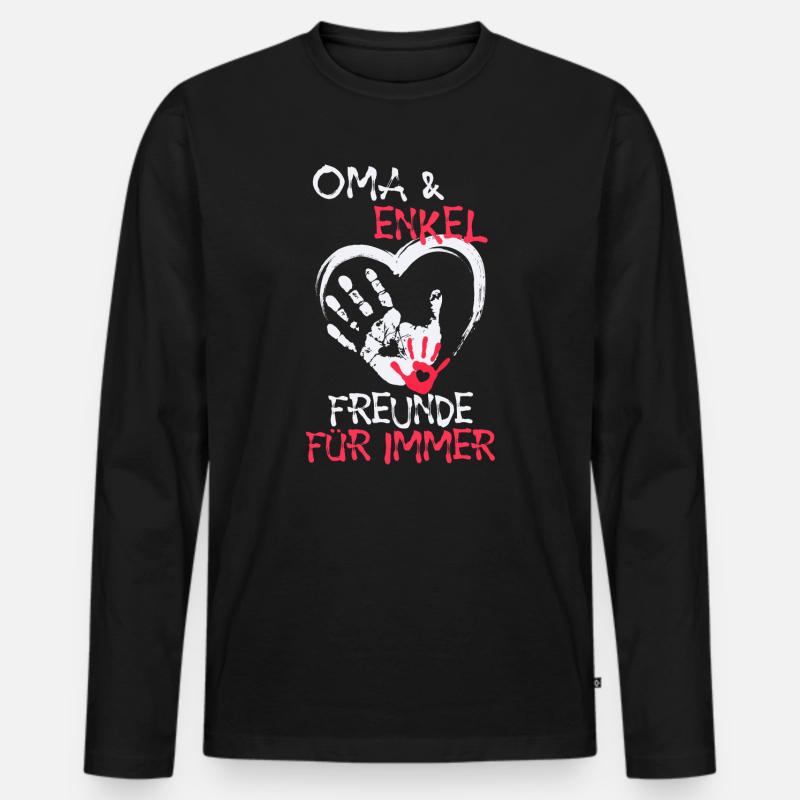 Lieblingsoma Oma Großmutter Statement Ruhestan - Männer Premium Bio Langarmshirt - Schwarz