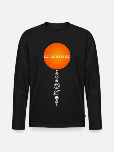 The Sun and the Planets - Men's Premium Organic Long Sleeve Shirt - black