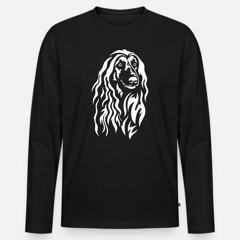 Afghane Kopf "Black Edition" - Männer Premium Bio Langarmshirt - Schwarz