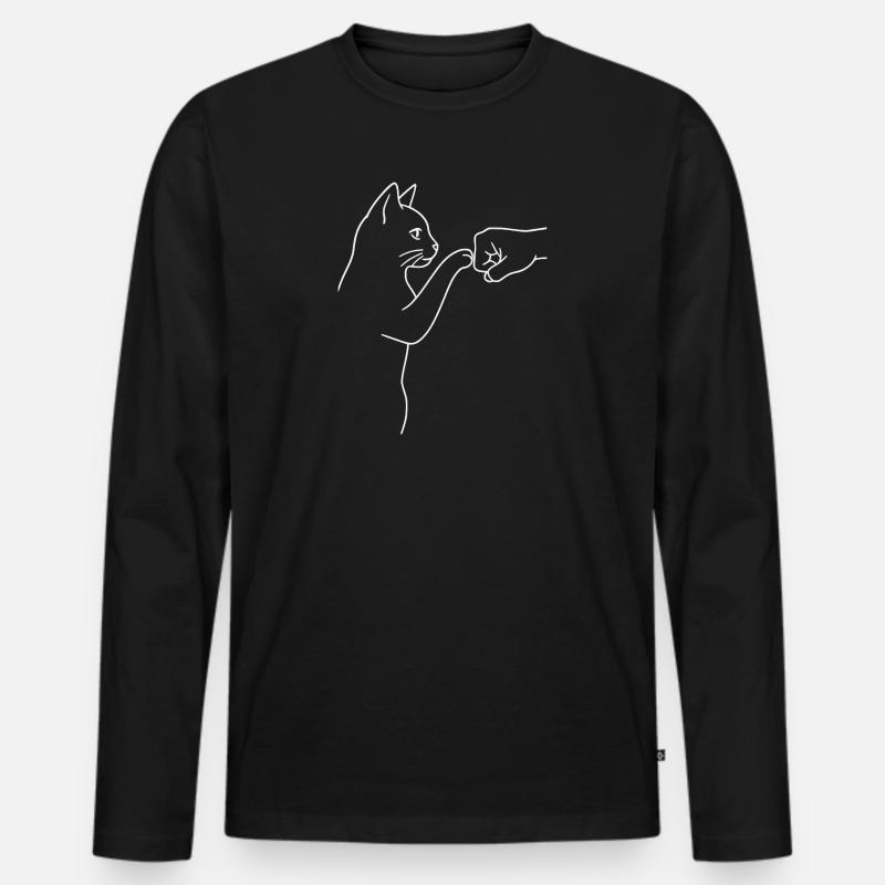 High Five, Fist Bumb - Männer Premium Bio Langarmshirt - Schwarz