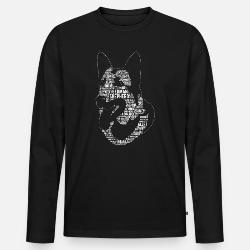 Deutscher Schäferhund Wort Kunst Geschenk - Männer Premium Bio Langarmshirt - Schwarz