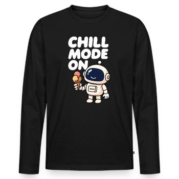Weltraumroboter mit Eiscreme - Men's Premium Organic Long Sleeve Shirt - black - Front - Nico (187cm)