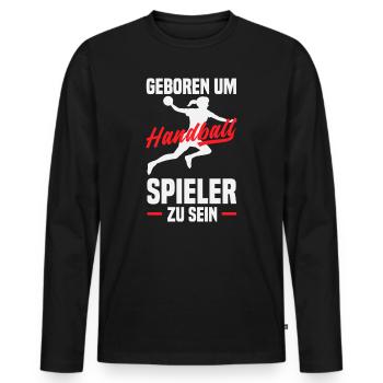Handball Players Handball Handball Gifts - Men's Premium Organic Long Sleeve Shirt - black - Front - Nico (187cm)