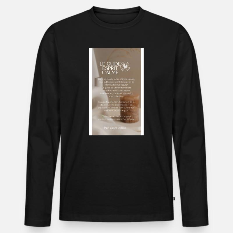 Weisheit - Männer Premium Bio Langarmshirt - Schwarz