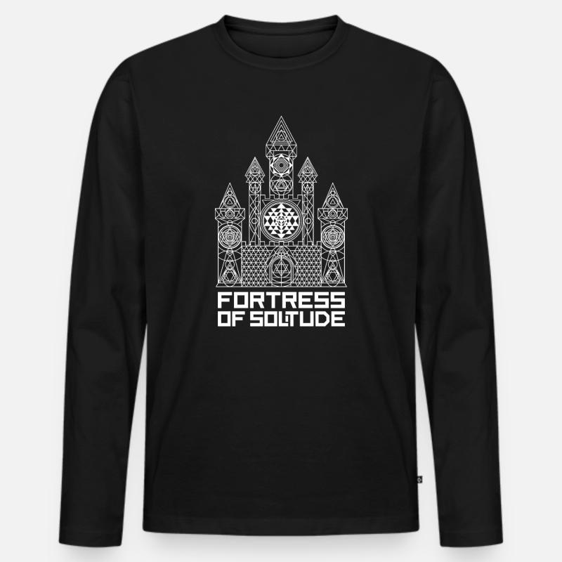 Festung der Einsamkeit - Männer Premium Bio Langarmshirt - Schwarz