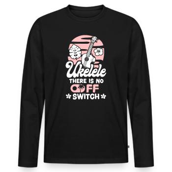 Ukulélé hawaïen Ukulélé Ukulélé là-bas - T-shirt manches longues Premium bio Homme - noir - Devant - Nico (187cm)