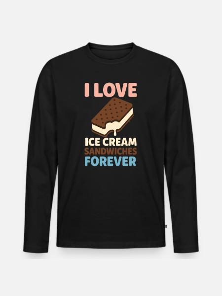 Eis-sandwich-liebhaber Sommerdessert - Männer Premium Bio Langarmshirt - Schwarz