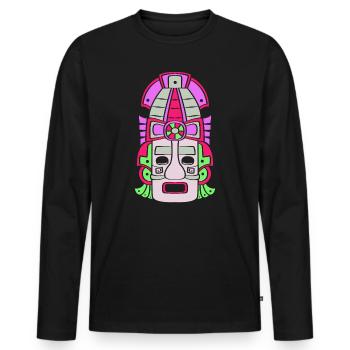 Inka Maya kalender aztec - Männer Premium Bio Langarmshirt - Schwarz - Vorne - Nico (187cm)
