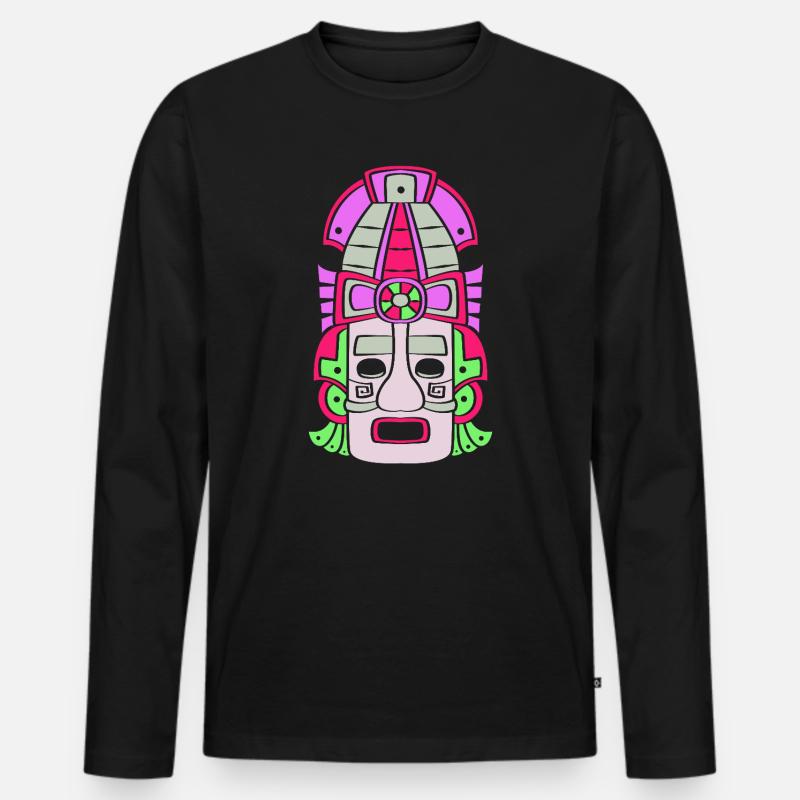 Inka Maya kalender aztec - Männer Premium Bio Langarmshirt - Schwarz