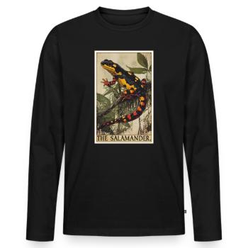 Fire Salamander Salamander - Men's Premium Organic Long Sleeve Shirt - black - Front - Nico (187cm)