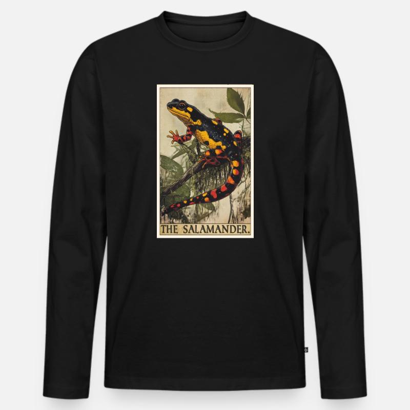 Feuersalamander Salamander - Männer Premium Bio Langarmshirt - Schwarz