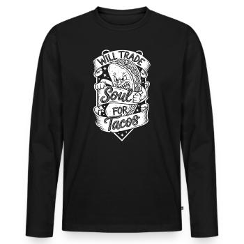 Soul swap for tacos - Men's Premium Organic Long Sleeve Shirt - black - Front - Nico (187cm)