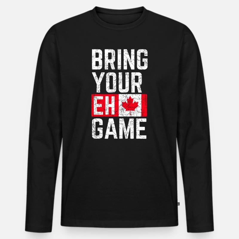 Bring dein Eh-Spiel mit - Männer Premium Bio Langarmshirt - Schwarz