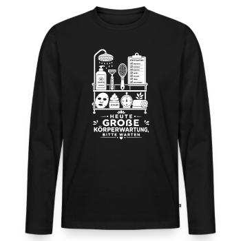Luxusdusche als Wochenritual - Männer Premium Bio Langarmshirt - Schwarz - Vorne - Nico (187cm)