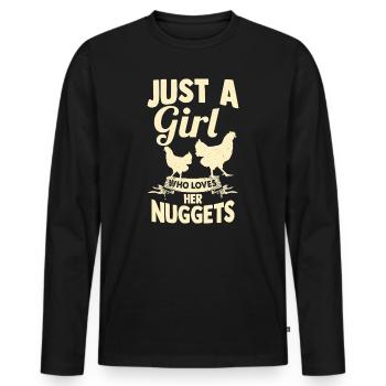 Farmer Rooster Flock Poultry Chicken - Männer Premium Bio Langarmshirt - Schwarz - Vorne - Nico (187cm)