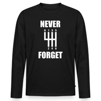 N’oubliez jamais Mec Car Passionné de voitures - T-shirt manches longues Premium bio Homme - noir - Devant - Nico (187cm)
