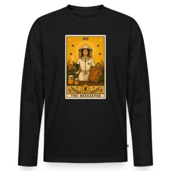 Imkerin | Bienen Honig Imkerei Tarot - Männer Premium Bio Langarmshirt - Schwarz - Vorne - Nico (187cm)