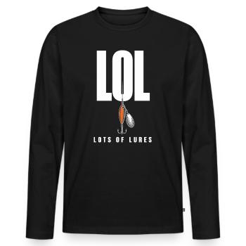 LOL Beaucoup de leurres, motif drôle de pêcheur pour - T-shirt manches longues Premium bio Homme - noir - Devant - Nico (187cm)