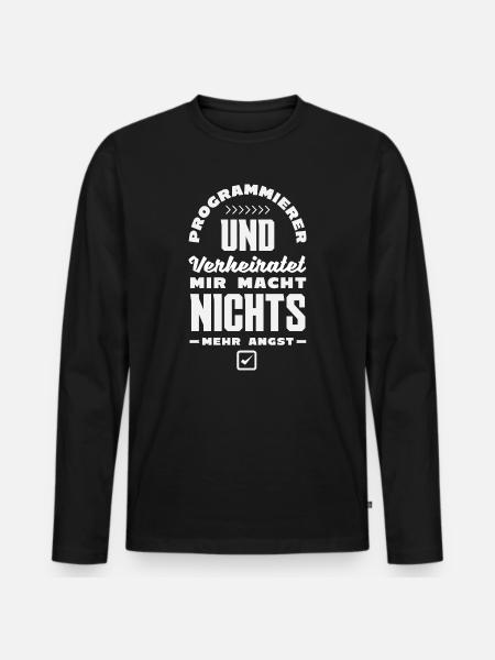 Programmierer Nichts Angst - Männer Premium Bio Langarmshirt - Schwarz